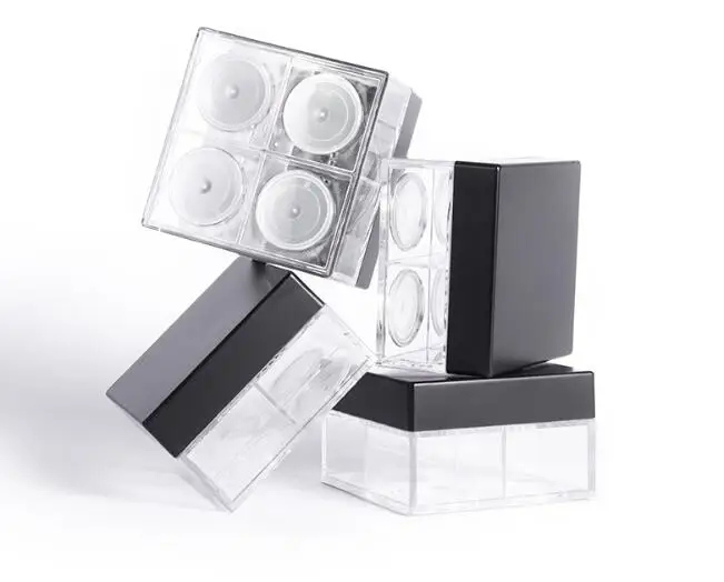 1pcs Plastic 4 Grids Cosmetic Loose Powder Container Clear Black Lid Powder Sifter Jar Box Square Loose Powder Box Case 12g
1pcs Plastic 4 Grids Cosmetic Loose Powder Container Clear Black Lid Powder Sifter Jar Box Square Loose Powder Box Case 12g