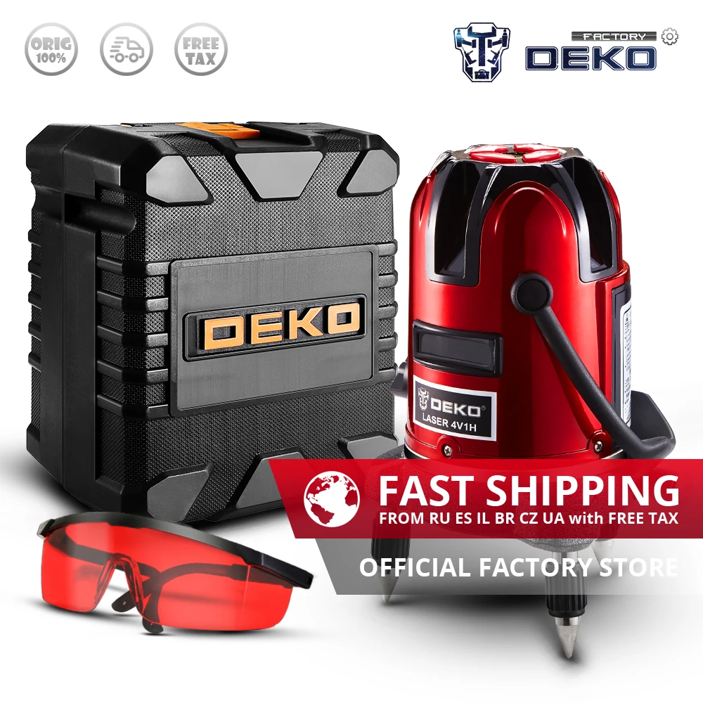 Factory Outlet DEKO LL5 Series 5 Lines 6 Points Vertical&Horizontal Self-leveling Laser Level 360 Degrees Indoor/Outdoor Mode
Factory Outlet DEKO LL5 Series 5 Lines 6 Points Vertical&Horizontal Self-leveling Laser Level 360 Degrees Indoor/Outdoor Mode