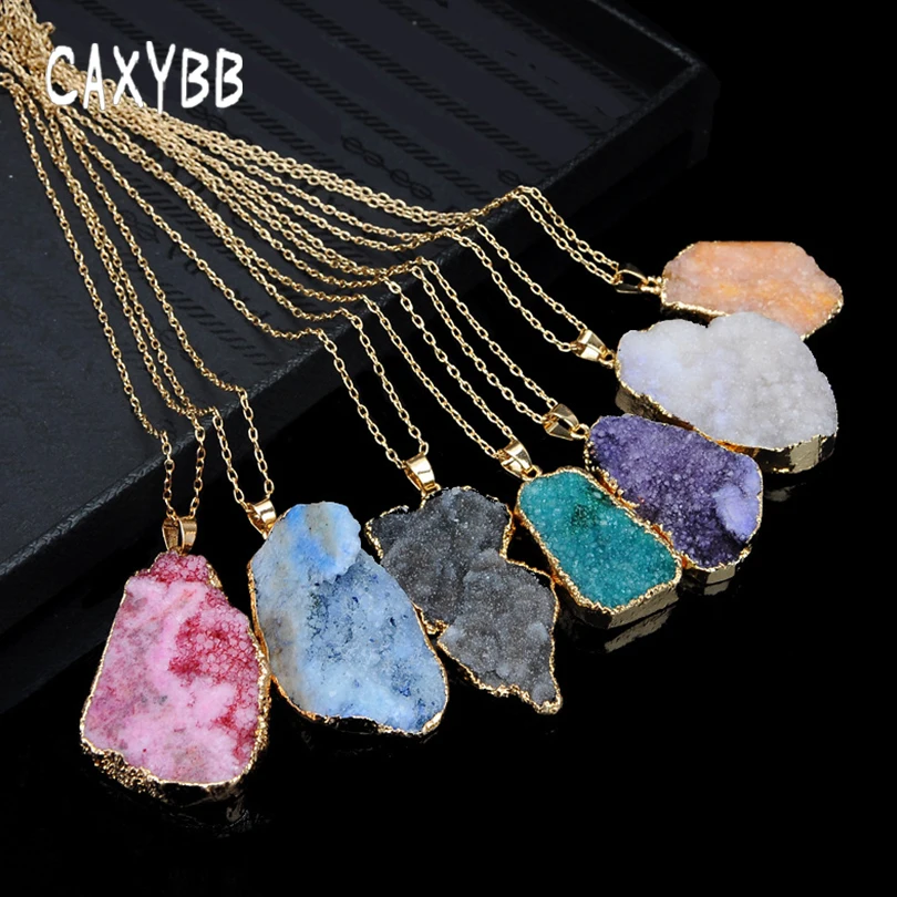 Natural Stone Pendant Necklace Irregular Stone Necklaces Pendants for Women Druzy Geode Necklaces Fashion Charms
Natural Stone Pendant Necklace Irregular Stone Necklaces Pendants for Women Druzy Geode Necklaces Fashion Charms