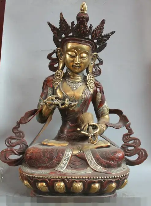 S01274 27" Tibet Buddhism Purple Bronze Gild Vajradhara Vajrabhairava Goddess Statue H B0403
S01274 27" Tibet Buddhism Purple Bronze Gild Vajradhara Vajrabhairava Goddess Statue H B0403