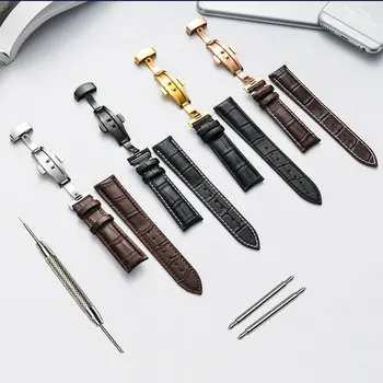 Watchband 16mm 18mm 19mm 20mm 21mm 22mm cinta Soft Calf Genuine Leather Watch Strap Alligator Grain Watch Band for Tissot Seiko
Watchband 16mm 18mm 19mm 20mm 21mm 22mm cinta Soft Calf Genuine Leather Watch Strap Alligator Grain Watch Band for Tissot Seiko
