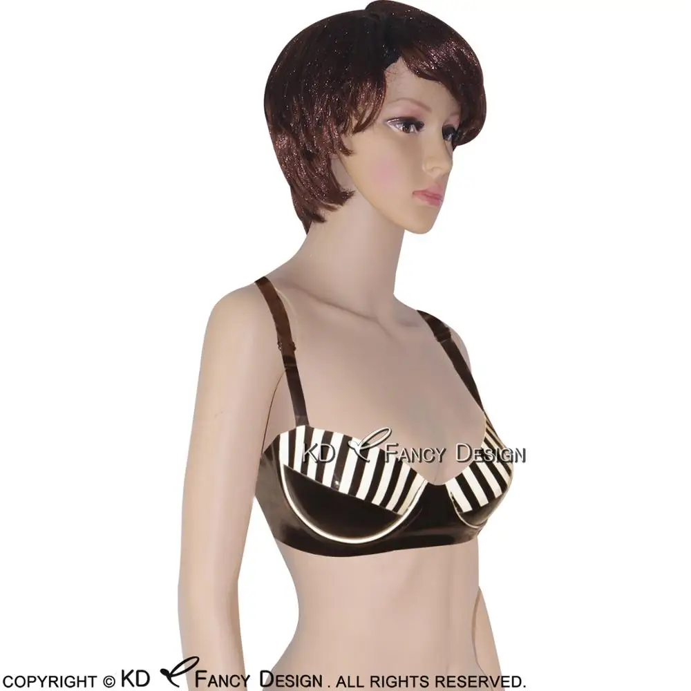 Black With White Sexy Latex Bra With Stripes Buttons At Back D Ring Rubber Bras Lingerie Brassieres BRA-0014
Black With White Sexy Latex Bra With Stripes Buttons At Back D Ring Rubber Bras Lingerie Brassieres BRA-0014
