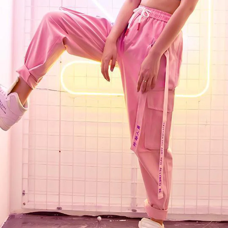 Hip Hop Straight Women's Cargo Pants Plus Size Patchwork Lace-up Loose Sweatpants Female 2019 Streetwear Sports Trousers Women
Hip Hop Straight Women's Cargo Pants Plus Size Patchwork Lace-up Loose Sweatpants Female 2019 Streetwear Sports Trousers Women