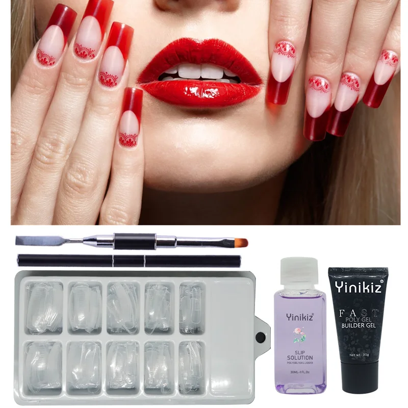 Yinikiz Poly Gel Set Transparent Purple Slip Solution 30ml Uv Fast Builder Gel Double Use Brush Pen Nail Form Mode polygel Kit
Yinikiz Poly Gel Set Transparent Purple Slip Solution 30ml Uv Fast Builder Gel Double Use Brush Pen Nail Form Mode polygel Kit