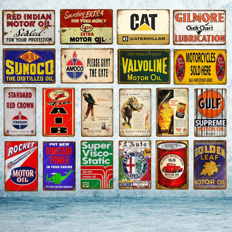 Standard Red Crown Amoco Valvoline Motor Oil Metal Tin Signs Texaco Gilmore CAT Poster Garage Decor Vintage Metal Painting
Standard Red Crown Amoco Valvoline Motor Oil Metal Tin Signs Texaco Gilmore CAT Poster Garage Decor Vintage Metal Painting