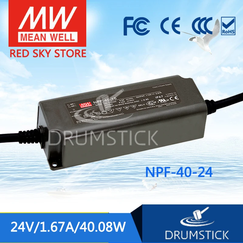 MEAN WELL NPF-40-24 24V 1.67A meanwell NPF-40 24V 40.08W Single Output LED Switching Power Supply
MEAN WELL NPF-40-24 24V 1.67A meanwell NPF-40 24V 40.08W Single Output LED Switching Power Supply