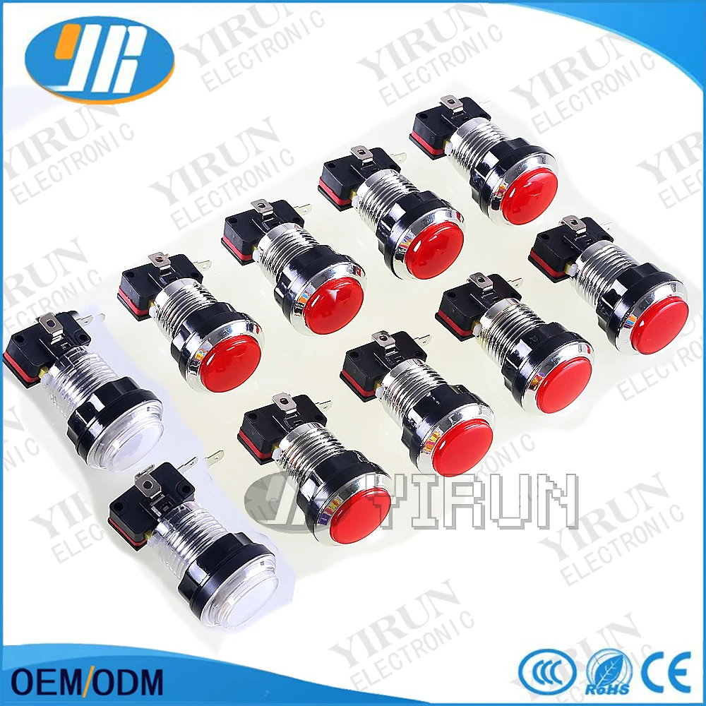 Free shipping DIY Arcade Push Button for 10 Pcs/lots CHROME Plated 12V Translucent LED Illuminated Push Button with Microswitch
Free shipping DIY Arcade Push Button for 10 Pcs/lots CHROME Plated 12V Translucent LED Illuminated Push Button with Microswitch