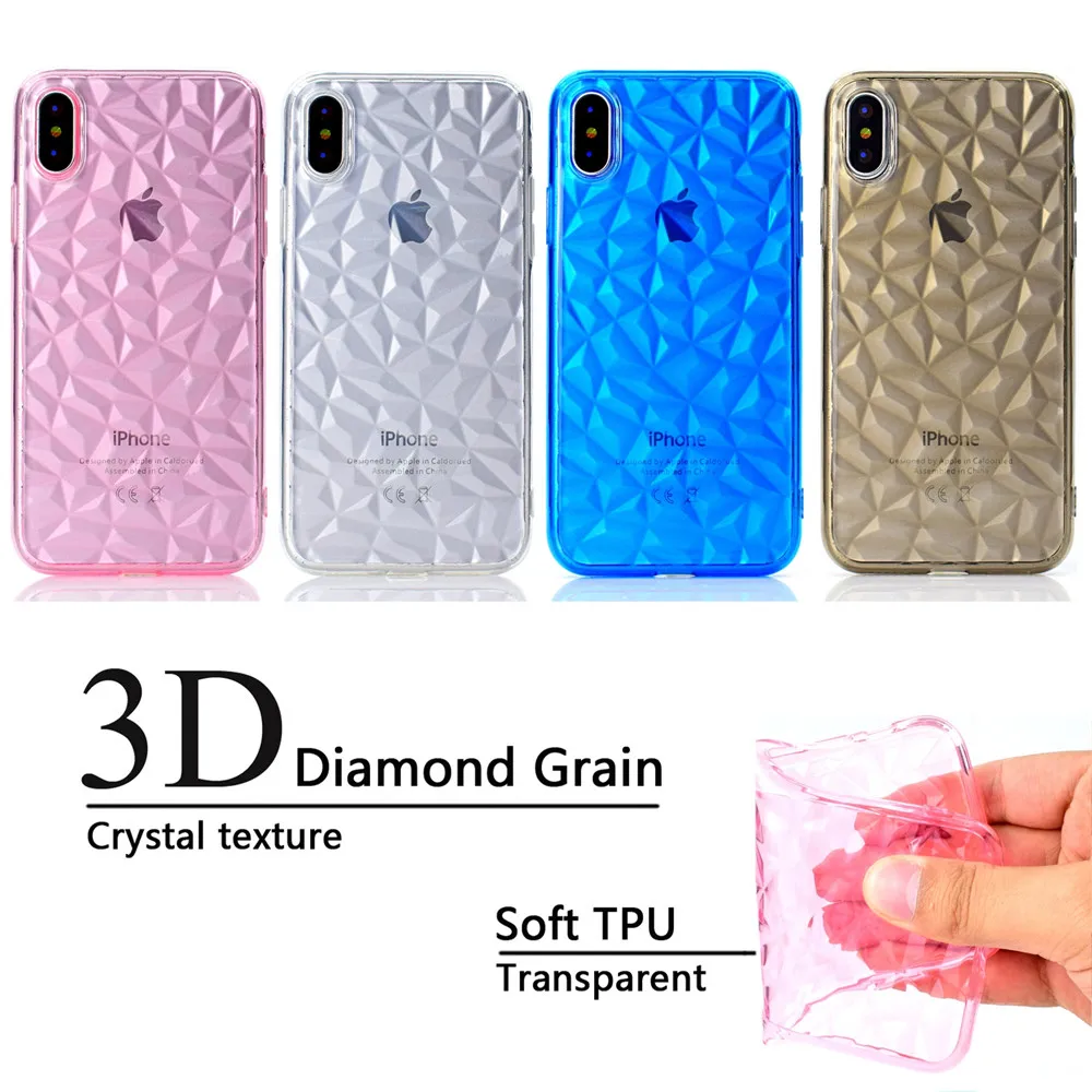 3D Diamond Grain Crystal Texture Silicone Case for iPhone X i6S i6P i7 i7 Plus Soft TPU Back Cover
3D Diamond Grain Crystal Texture Silicone Case for iPhone X i6S i6P i7 i7 Plus Soft TPU Back Cover