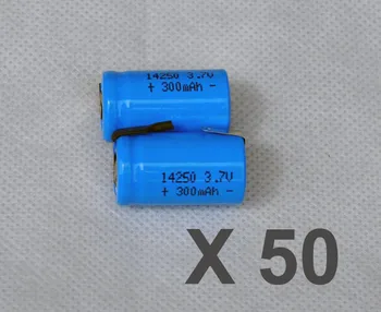 50PCS 3.7V 14250 li-ion rechargeable battery 300mah lithium ion li-ion cell with welding tab pins flat top
50PCS 3.7V 14250 li-ion rechargeable battery 300mah lithium ion li-ion cell with welding tab pins flat top
