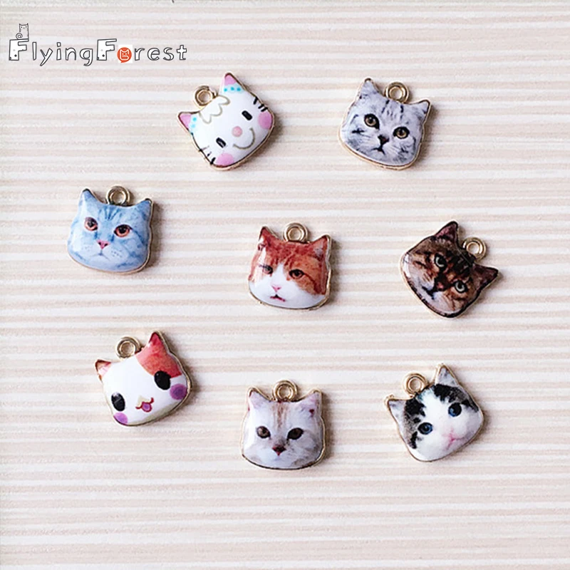 Flyingforest 5 шт./лот модные милые Подвески в виде кота ювелирные изделия ожерелье