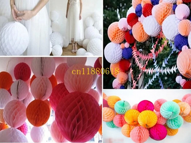 

100pcs/lot Free Shipping 10 inch/ 25cm Tissue Paper Flowers Honeycomb Balls For Wedding Party Favor Decoration