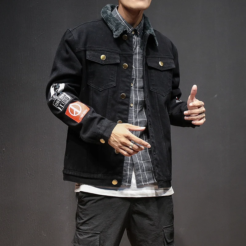 2019 Autumn Winter Mens Denim Jacket With Fur Single Breasted Fleece Thicken Outerwear Cowboy Jean Coats For Youth People #950
2019 Autumn Winter Mens Denim Jacket With Fur Single Breasted Fleece Thicken Outerwear Cowboy Jean Coats For Youth People #950