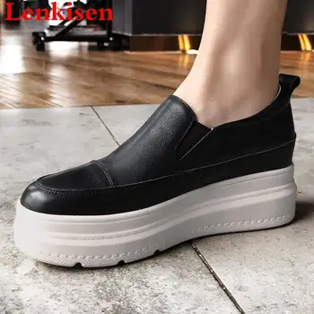 Lenkisen white black ventilated genuine leather thick bottom platform round toe loafers slip on increased vulcanized shoes L75
Lenkisen white black ventilated genuine leather thick bottom platform round toe loafers slip on increased vulcanized shoes L75