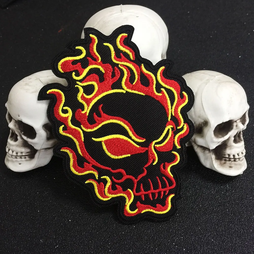 Fire skull Iron On Patch Embroidered Applique Sewing Label punk biker Patches Clothes Stickers Apparel Accessories Badge
Fire skull Iron On Patch Embroidered Applique Sewing Label punk biker Patches Clothes Stickers Apparel Accessories Badge