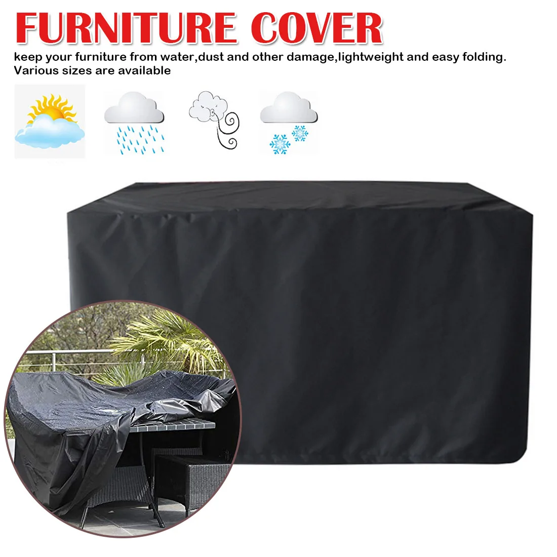 Oxford Furniture Dustproof Cover For Rattan Table Cube Chair Sofa Waterproof Rain Garden Outdoor Patio Protective Case
Oxford Furniture Dustproof Cover For Rattan Table Cube Chair Sofa Waterproof Rain Garden Outdoor Patio Protective Case