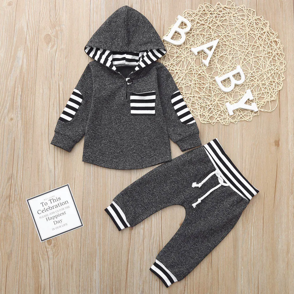 Infant Toddler Baby Boys Girls Striped Hoodie Pullover Tops Pants Outfits Set Geometric Infant Clothes Set Long Sleeve Winter 
Infant Toddler Baby Boys Girls Striped Hoodie Pullover Tops Pants Outfits Set Geometric Infant Clothes Set Long Sleeve Winter