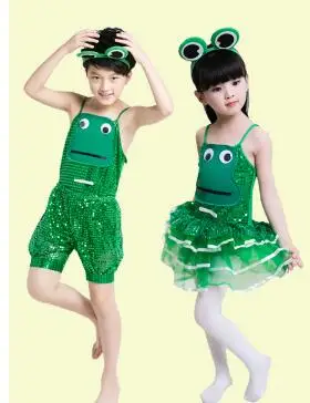 1pcs/lot children modern dance frog costume girl boy performace sequin dress frog clothing
1pcs/lot children modern dance frog costume girl boy performace sequin dress frog clothing