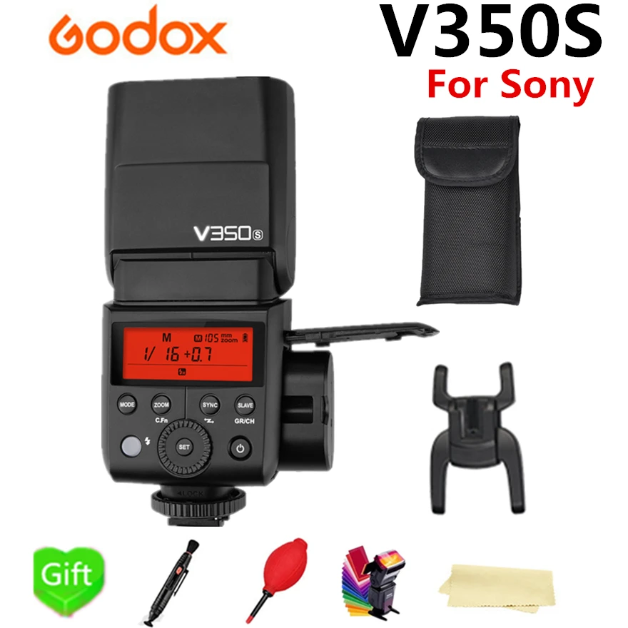Godox V350S HSS 2.4G Wireless X System Li- battery Flash TTL GN36 1/8000s Camera Flash Speedlite for Sony DSLR Camera + Gift
Godox V350S HSS 2.4G Wireless X System Li- battery Flash TTL GN36 1/8000s Camera Flash Speedlite for Sony DSLR Camera + Gift