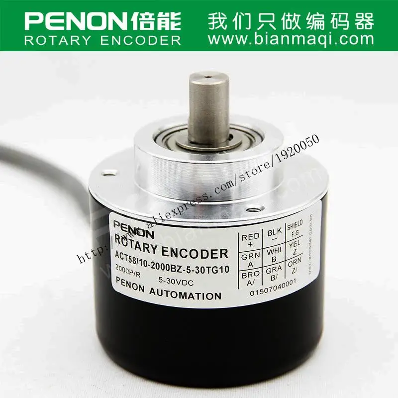 ACT58 / 10-2000BZ-5-30TG10 rotating stick p lines Shaft 10mm encoder pulses 2000
ACT58 / 10-2000BZ-5-30TG10 rotating stick p lines Shaft 10mm encoder pulses 2000