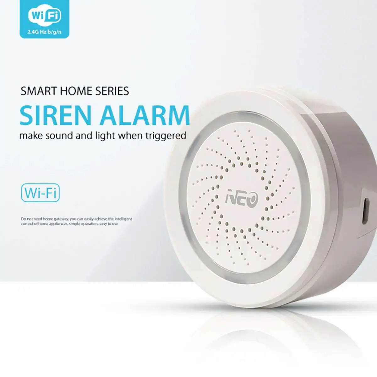 Wireless WiFi USB Siren Sound Alarm Sensor Smart Detector APP Control Home Office Security System Emergency White
Wireless WiFi USB Siren Sound Alarm Sensor Smart Detector APP Control Home Office Security System Emergency White