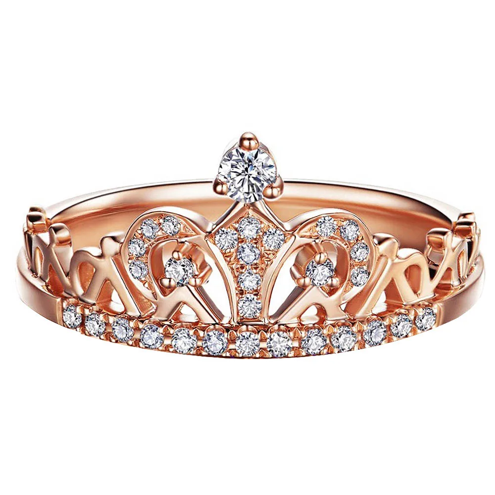 Popular Rose Gold Color Round Cut Fashion Crown Rings For Women Girl Party Jewelry Size: 16/16.5/ 17/ 17.5/ 18/ 19
Popular Rose Gold Color Round Cut Fashion Crown Rings For Women Girl Party Jewelry Size: 16/16.5/ 17/ 17.5/ 18/ 19