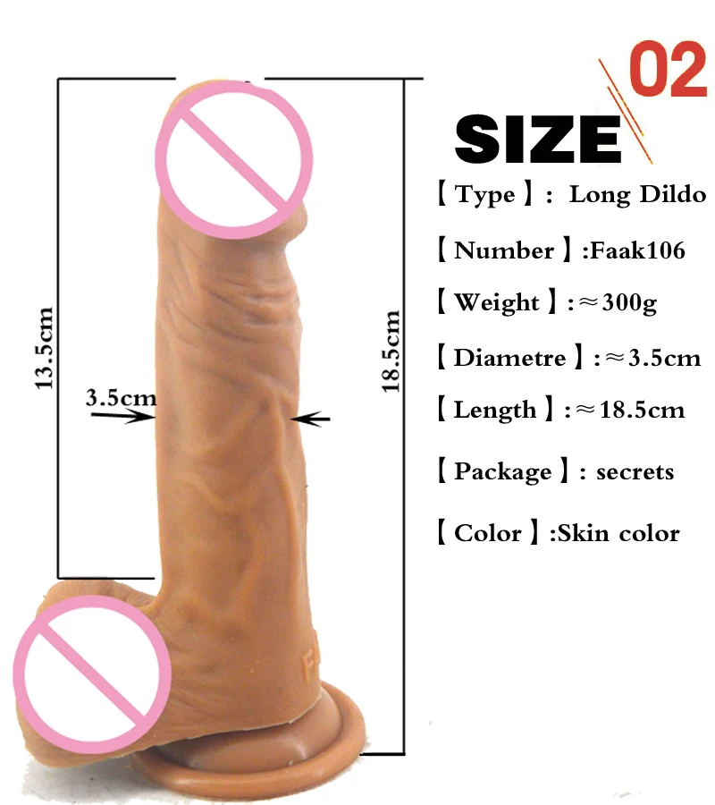Super flexible double layer silicone realistic shape dildo long and large size sex toys Professional sales store