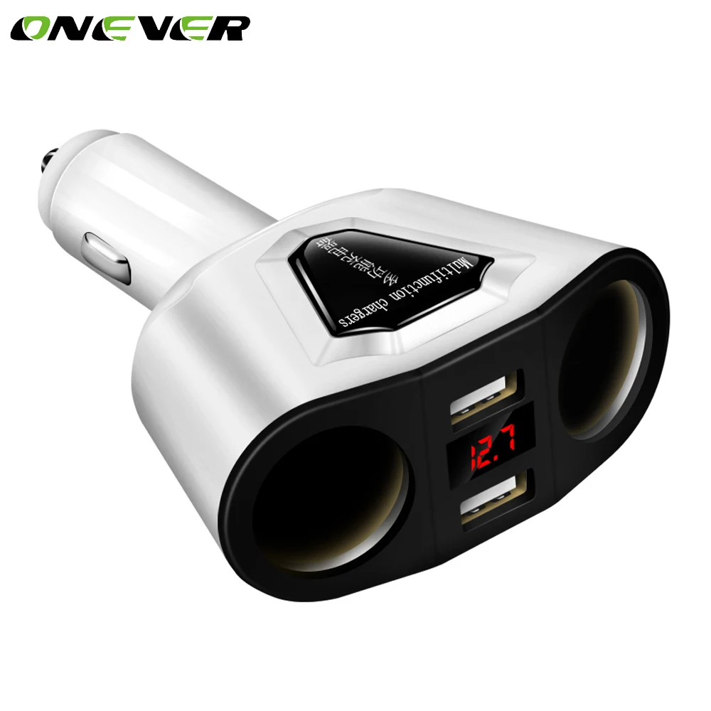 Onever 2 Way Sockets 5V/3.1A Car Cigarette Lighter Socket Voltmeter Splitter Power Adapter 12~24V 2 USB Car Charger For GPS DVR
Onever 2 Way Sockets 5V/3.1A Car Cigarette Lighter Socket Voltmeter Splitter Power Adapter 12~24V 2 USB Car Charger For GPS DVR
