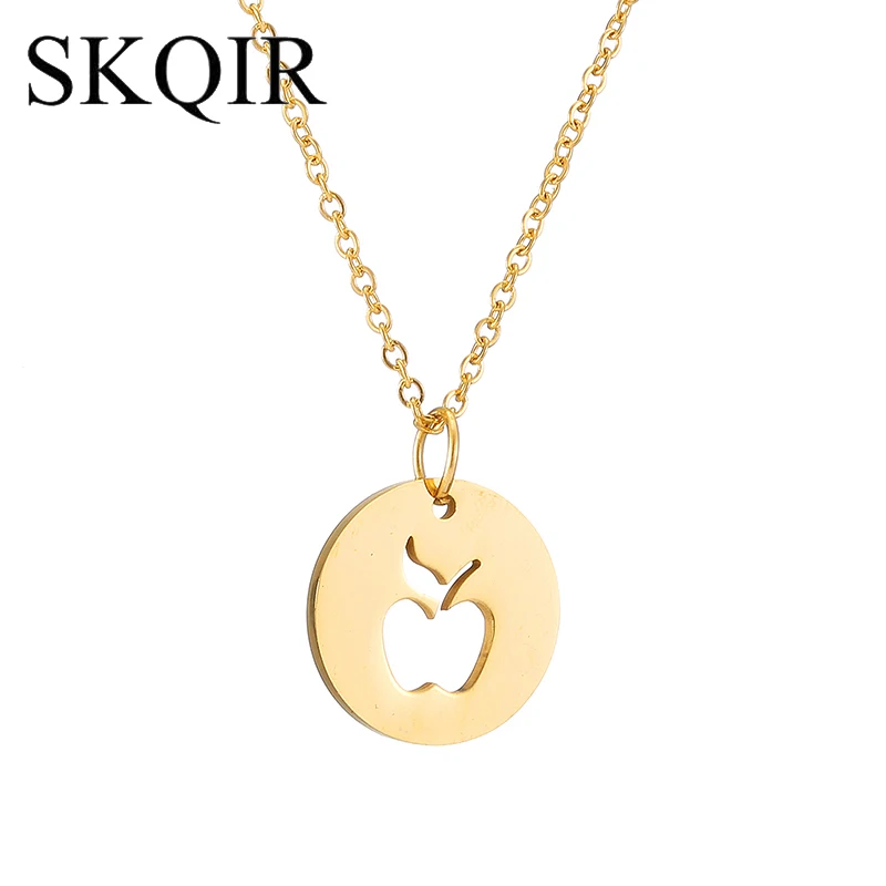 Personality Nutritionist Symbol Chain Necklace Gold/Silver Color Custom Circle Disc Eve Adam Hollow Apple Pendants Women Jewelry
Personality Nutritionist Symbol Chain Necklace Gold/Silver Color Custom Circle Disc Eve Adam Hollow Apple Pendants Women Jewelry