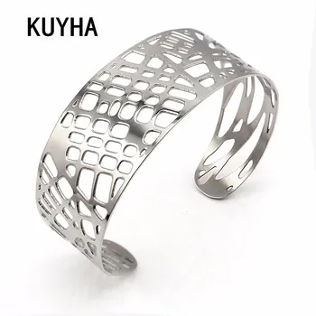 Hollow Cuff Bangle 316L Stainless Steel 25MM Thick Open Bracelet Femme Pulseiras For Women Men Accessory DIY Jewelry
Hollow Cuff Bangle 316L Stainless Steel 25MM Thick Open Bracelet Femme Pulseiras For Women Men Accessory DIY Jewelry