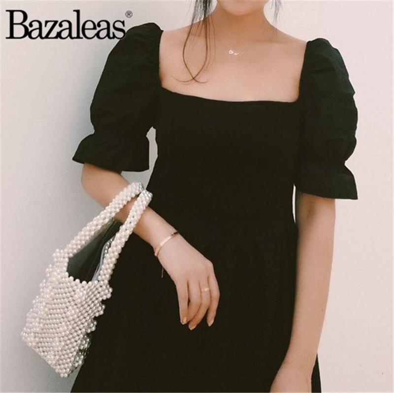 Bazaleas 2018 Vintage Black Dress Square Collar Summer dress Fashion Puff Sleeve dress Basic Casual vestidos
Bazaleas 2018 Vintage Black Dress Square Collar Summer dress Fashion Puff Sleeve dress Basic Casual vestidos