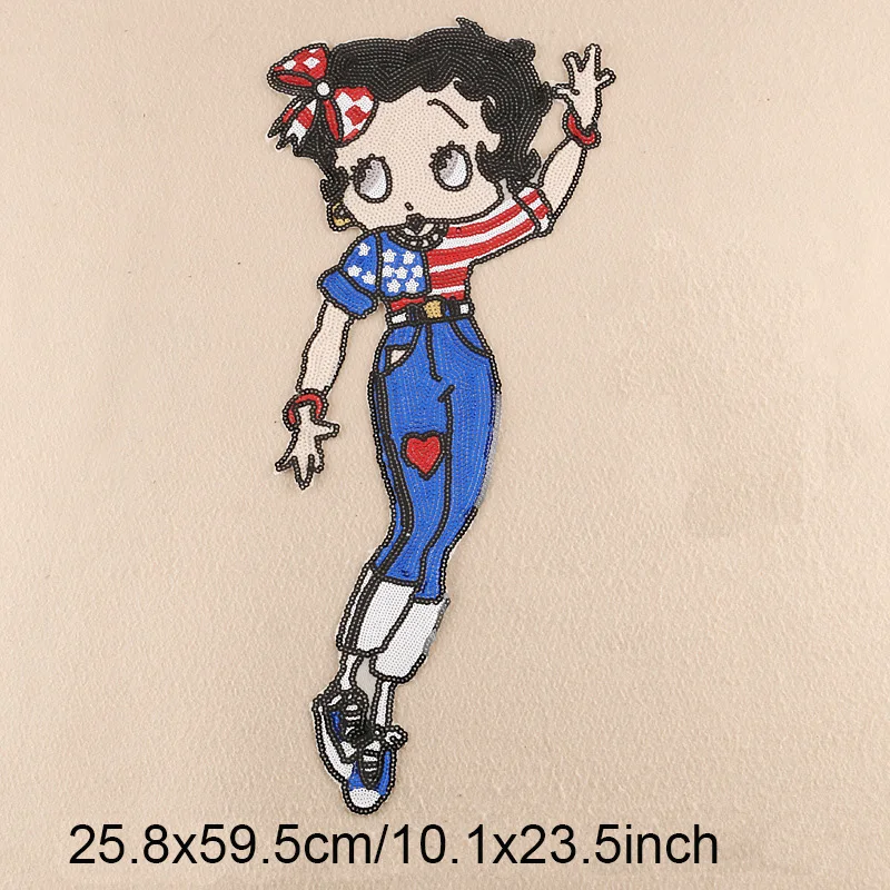 25.8x59.5cm Betty Boop Sexy Lady Girl Patch For Clothes Iron On Sew On Embroidered Fabric Badges Applique DIY Apparel Accessory
25.8x59.5cm Betty Boop Sexy Lady Girl Patch For Clothes Iron On Sew On Embroidered Fabric Badges Applique DIY Apparel Accessory