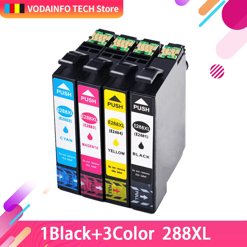 QSYRAINBOW Ink Cartridge Compatible for Epson T288 T288XL Replacement for Epson Expression Home XP-330 XP-434 XP-430 printer
QSYRAINBOW Ink Cartridge Compatible for Epson T288 T288XL Replacement for Epson Expression Home XP-330 XP-434 XP-430 printer