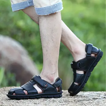 AUAU Genuine Leather Summer Shoes Men Sandals Fashion Casual Shoes Male Sandalias Beach Shoes Soft Bottom Breathable Men Slipp
AUAU Genuine Leather Summer Shoes Men Sandals Fashion Casual Shoes Male Sandalias Beach Shoes Soft Bottom Breathable Men Slipp