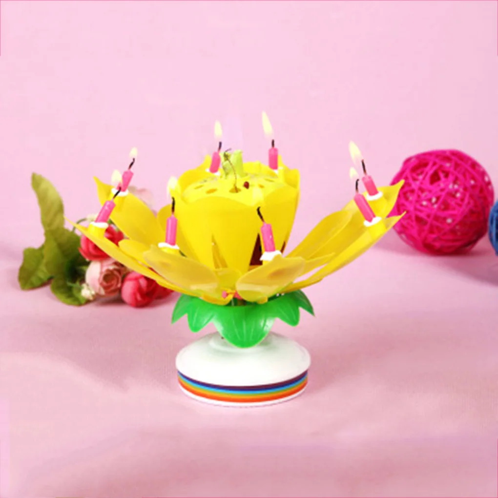 11*6.2cm Birthday wedding candle Plastic Double Layer Rotary Blossom Lotus Flower Music Birthday Cake Candles
11*6.2cm Birthday wedding candle Plastic Double Layer Rotary Blossom Lotus Flower Music Birthday Cake Candles