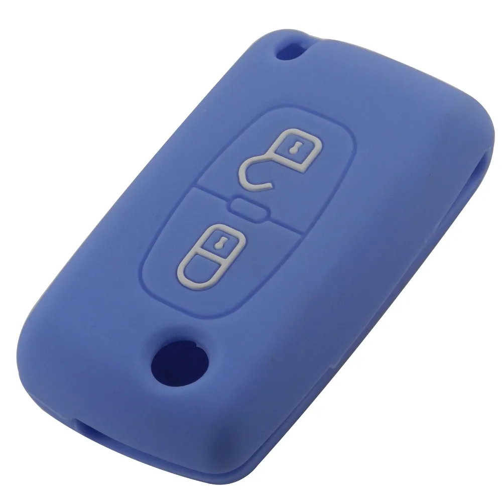 Дистанционный складной чехол для ключей автомобиля 2 кнопки силиконовый PEUGEOT 207 307