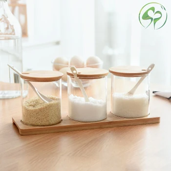 Set Glass Seasoning Bottle Bamboo lid Salt Sugar Tea Dry Goods Storage Jars Condiment Pot Kitchen Supplies
Set Glass Seasoning Bottle Bamboo lid Salt Sugar Tea Dry Goods Storage Jars Condiment Pot Kitchen Supplies