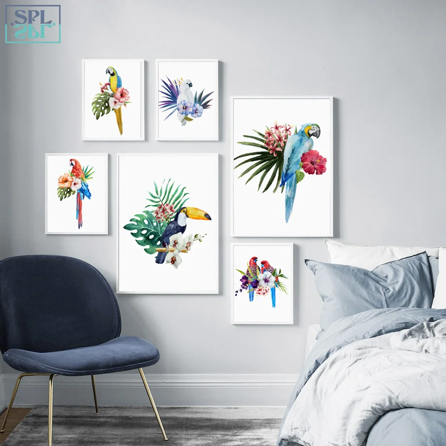SPLSPL Parrot Flower Wall Art Canvas Painting Nordic Poster Watercolor Posters And Prints Wall Pictures For Living Room Decor
SPLSPL Parrot Flower Wall Art Canvas Painting Nordic Poster Watercolor Posters And Prints Wall Pictures For Living Room Decor