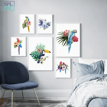 SPLSPL Parrot Flower Wall Art Canvas Painting Nordic Poster Watercolor Posters And Prints Wall Pictures For Living Room Decor
SPLSPL Parrot Flower Wall Art Canvas Painting Nordic Poster Watercolor Posters And Prints Wall Pictures For Living Room Decor