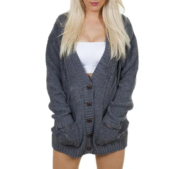 New Autumn Women Knitted Cardigan Fashion V-Neck Long Sleeve Solid Sweater Casual Loose Coat Female Cardigan Outercoat
New Autumn Women Knitted Cardigan Fashion V-Neck Long Sleeve Solid Sweater Casual Loose Coat Female Cardigan Outercoat