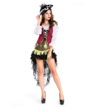 cosplay party pirates of the Caribbean clothes dress+hat+vest women sexy uniform adult carnival halloween costume dress&headwear
cosplay party pirates of the Caribbean clothes dress+hat+vest women sexy uniform adult carnival halloween costume dress&headwear