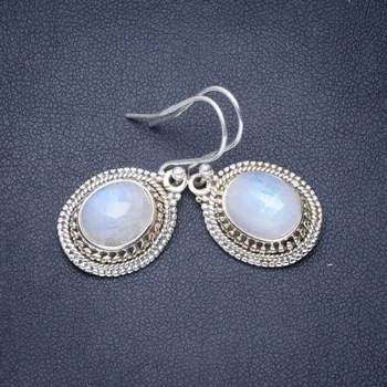 Natural Rainbow Moonstone Handmade Unique 925 Sterling Silver Earrings 1.25" A0604
Natural Rainbow Moonstone Handmade Unique 925 Sterling Silver Earrings 1.25" A0604