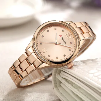 CURREN Fashion Women's Wrist Watches Rose Gold Bracelet Ladies Watch Crystal Dial Women Watches 2019 Top Brand Luxury Waterproof
CURREN Fashion Women's Wrist Watches Rose Gold Bracelet Ladies Watch Crystal Dial Women Watches 2019 Top Brand Luxury Waterproof