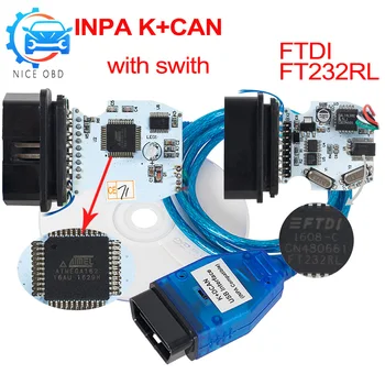 INPA K+CAN Car for BMW Diagnostic tool FTDI FT232RL USB OBD2 Interface Auto Scanner INPA Ediabas for BMW with 20pin Connector
INPA K+CAN Car for BMW Diagnostic tool FTDI FT232RL USB OBD2 Interface Auto Scanner INPA Ediabas for BMW with 20pin Connector