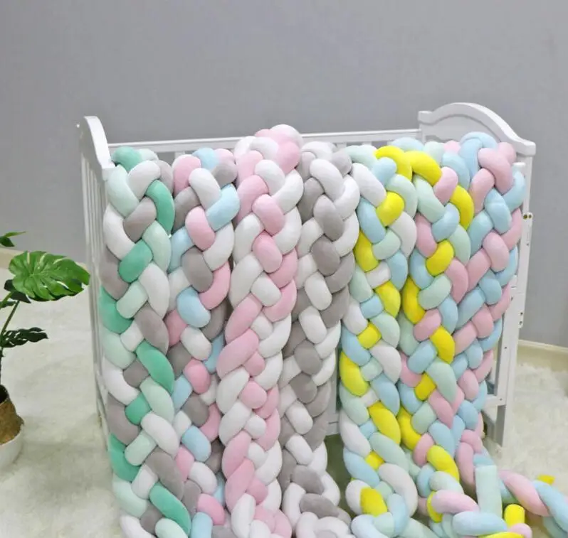 2M3M 4 Knot Soft Baby Bed Bumper Crib Sides 4 Braid 2 Meter Newborn Crib Pad Protection Cot Bumpers Bedding for Infant
2M3M 4 Knot Soft Baby Bed Bumper Crib Sides 4 Braid 2 Meter Newborn Crib Pad Protection Cot Bumpers Bedding for Infant