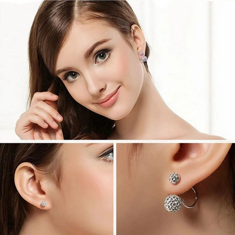 HOCOLE Double Sides Big Ball Stud Earrings For Women 8 Colors Crystal Pendant Earrings Wedding Fashion Jewelry Party pendientes
HOCOLE Double Sides Big Ball Stud Earrings For Women 8 Colors Crystal Pendant Earrings Wedding Fashion Jewelry Party pendientes