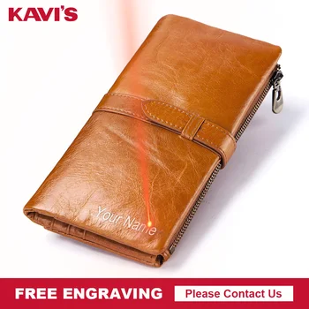 KAVIS 100% Genuine Cow Leather Women Wallet and Female Coin Purse Portomonee Clutch Money Bag Hasp Long Lady Handy Card Holder
KAVIS 100% Genuine Cow Leather Women Wallet and Female Coin Purse Portomonee Clutch Money Bag Hasp Long Lady Handy Card Holder