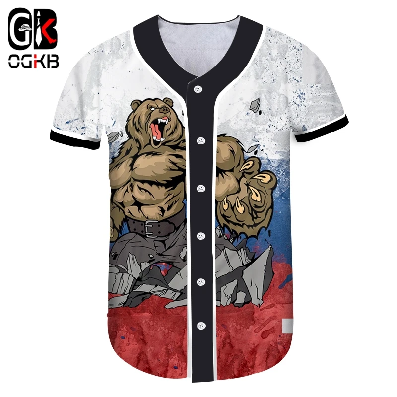 OGKB Brand Russia Baseball Jersey Bear 3d Whole Body Printing War Sport Running 2019 Cardigan Shirt 6XL
OGKB Brand Russia Baseball Jersey Bear 3d Whole Body Printing War Sport Running 2019 Cardigan Shirt 6XL