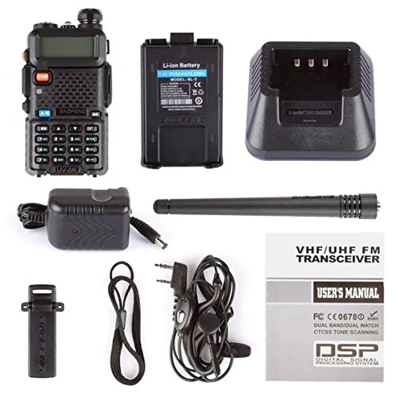 Walkie Talkie UV-5R 10km Two Way Portable Radio Station CB Ham Radio Set for hunting 7.4/5W HF FM Transceiver 128CH 5W Baofeng
Walkie Talkie UV-5R 10km Two Way Portable Radio Station CB Ham Radio Set for hunting 7.4/5W HF FM Transceiver 128CH 5W Baofeng