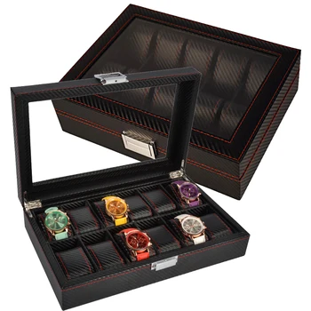 12 Slots Handmade Carbon Fiber Watch Box Watch Case Clock Box Time Box for Watch Organizer
12 Slots Handmade Carbon Fiber Watch Box Watch Case Clock Box Time Box for Watch Organizer