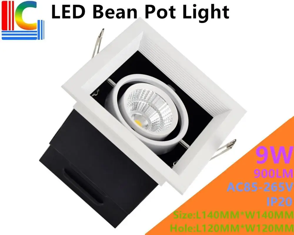 9W LED Bean Pot Light 900LM Rectangular LED Grille Lamp Highlighted AC85-265V LED Bean Gallbladder Lamp Home lighting 4PCs/Lot
9W LED Bean Pot Light 900LM Rectangular LED Grille Lamp Highlighted AC85-265V LED Bean Gallbladder Lamp Home lighting 4PCs/Lot